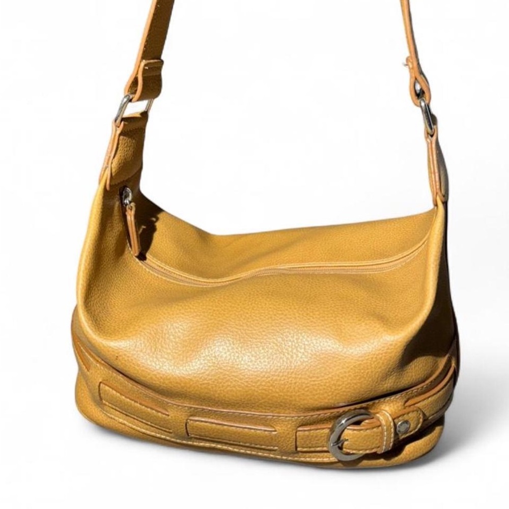 Stylish Mustard/Brown Leather Shoulder Bag